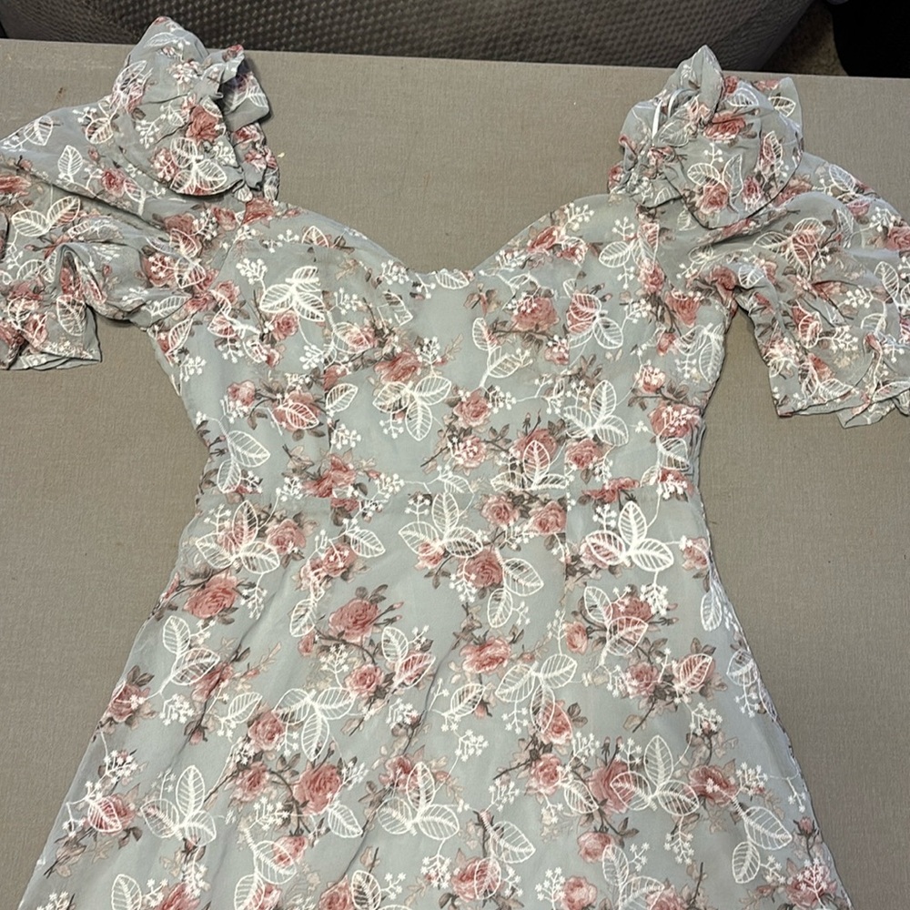 NWT dusty blue floral dress